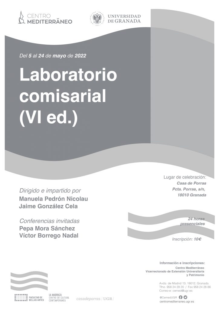 cartel del Laboratorio Comisarial donde se resume la información que aparece en el apartado "El curso" de la web