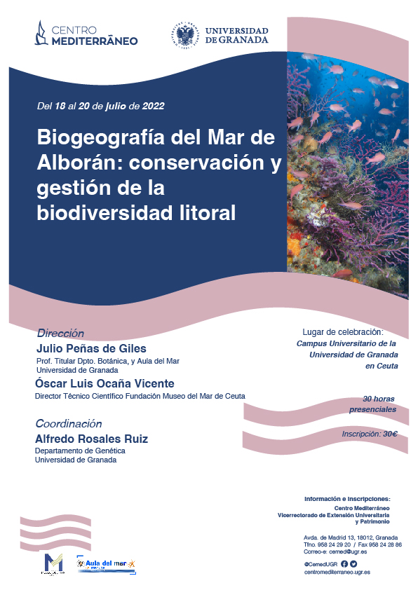 Cartel resumiendo la información que aparece en la web con una foto de un fondo marino con peces de color rosa y corales